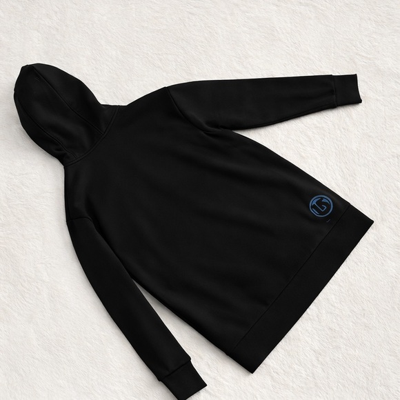 Burton Youth Large Black Zip Hoodie Blue Logo Snowboard Skate - Picture 4 of 6